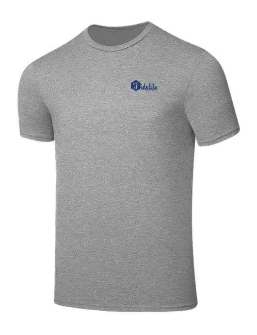 Seriously Soft Light Heather Grey T-Shirt w/Fidelity Bank Logo
