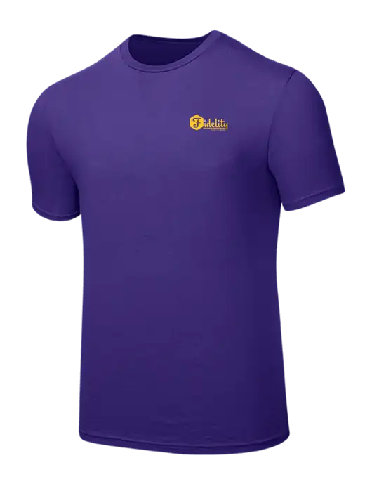 Seriously Soft Purple T-Shirt w/Fidelity Bank Logo