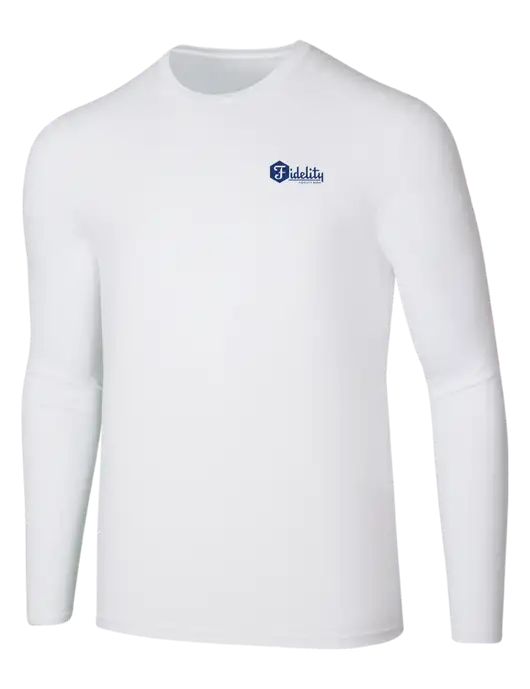 Seriously Soft White Long Sleeve T-Shirt w/Fidelity Bank Logo