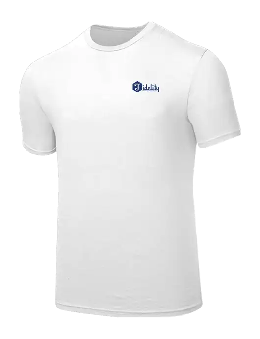 Seriously Soft White T-Shirt w/Fidelity Bank Logo