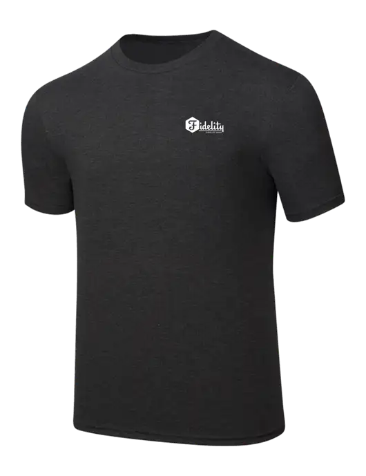 Simply Soft Black Frost 4.5oz  Poly/Combed Ring Spun Cotton T-Shirt w/Fidelity Bank Logo