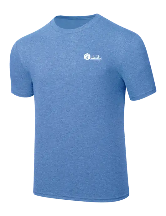 Simply Soft Carolina Blue Frost 4.5oz  Poly/Combed Ring Spun Cotton T-Shirt w/Fidelity Bank Logo