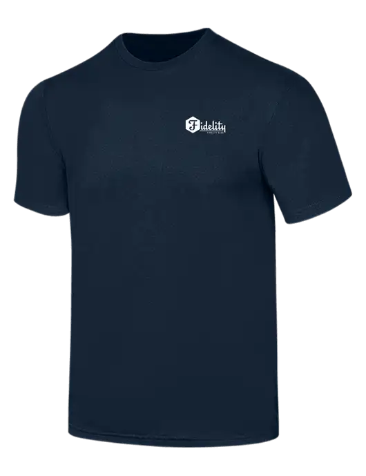 Simply Soft Navy 4.5oz  Poly/Combed Ring Spun Cotton T-Shirt w/Fidelity Bank Logo