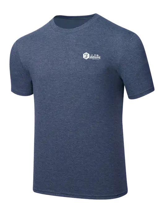 Simply Soft Navy Frost 4.5oz  Poly/Combed Ring Spun Cotton T-Shirt w/Fidelity Bank Logo