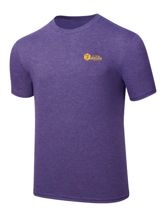 Simply Soft Purple Frost 4.5oz  Poly/Combed Ring Spun Cotton T-Shirt w/Fidelity Bank Logo