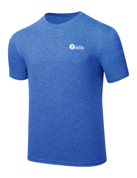 Simply Soft Royal Frost 4.5oz  Poly/Combed Ring Spun Cotton T-Shirt w/Fidelity Bank Logo
