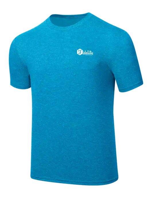 Simply Soft Sapphire Blue Frost 4.5oz  Poly/Combed Ring Spun Cotton T-Shirt w/Fidelity Bank Logo