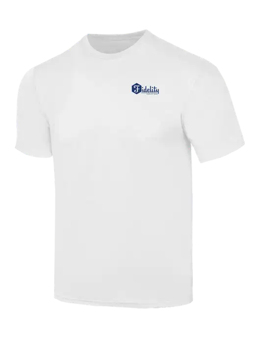 Simply Soft White 4.5oz  Poly/Combed Ring Spun Cotton T-Shirt w/Fidelity Bank Logo