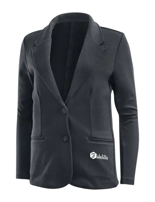 Charcoal Grey Womens Knit Blazer w/Fidelity Bank Logo