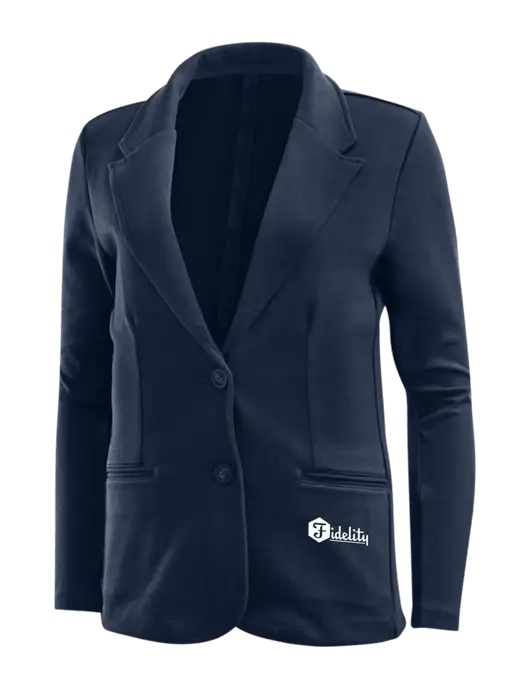 Deep Navy Womens Knit Blazer w/Fidelity Bank Logo