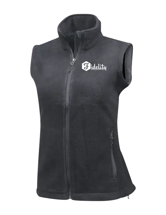 Medium Grey Womens Fleece Vest w/Fidelity Bank Logo