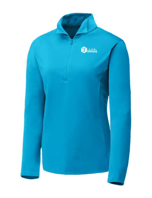 Sapphire Blue Womens Posicharge Competitor ¼ Zip Pullover w/Fidelity Bank Logo