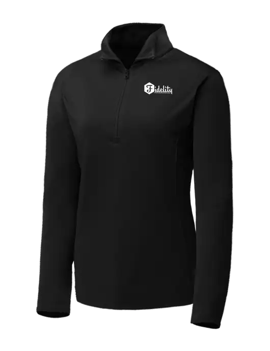 Black Womens Posicharge Competitor ¼ Zip Pullover w/Fidelity Bank Logo
