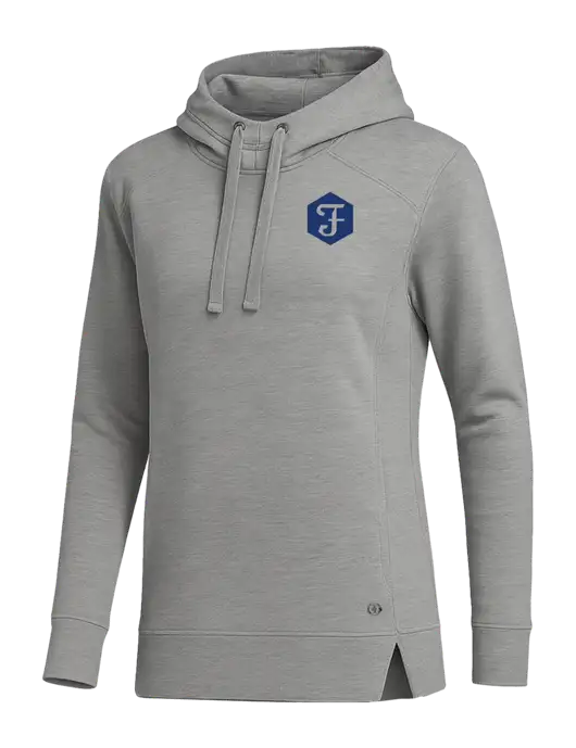 OGIO Heather Grey Womens Luuma Pullover Fleece Hoodie w/F Icon Logo