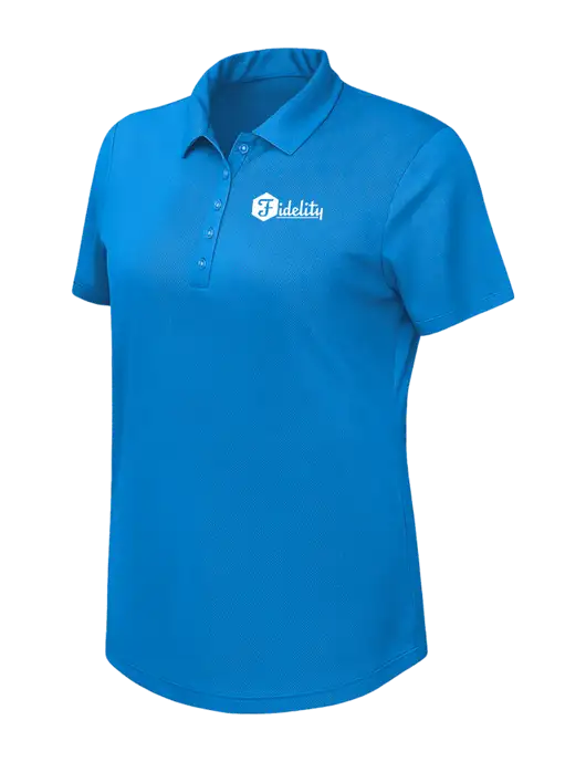 Callaway Womens Birdseye Dark Carolina Blue Polo w/Fidelity Bank Logo