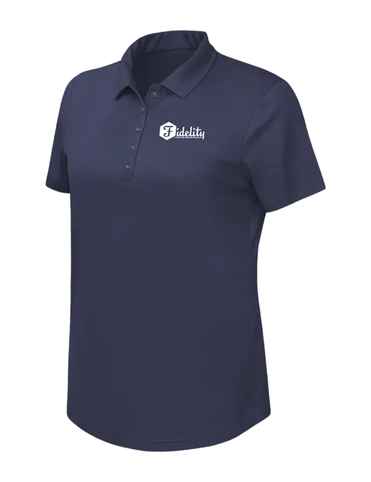 Callaway Womens Birdseye Navy Polo w/Fidelity Bank Logo