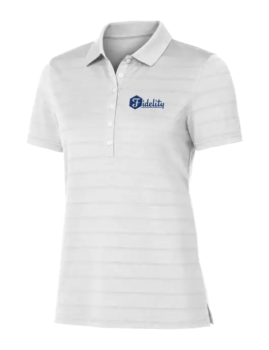 Callaway Womens Bright White Ventilated Polo w/Fidelity Bank Logo