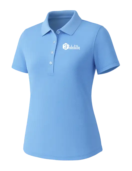 Callaway Womens Core Light Blue Performance Polo w/Fidelity Bank Logo