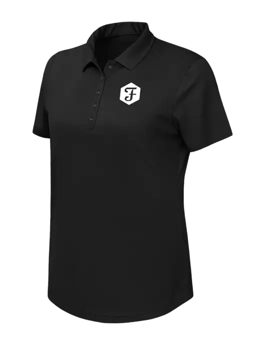 Callaway Womens Birdseye Black Polo w/Fidelity Bank Logo