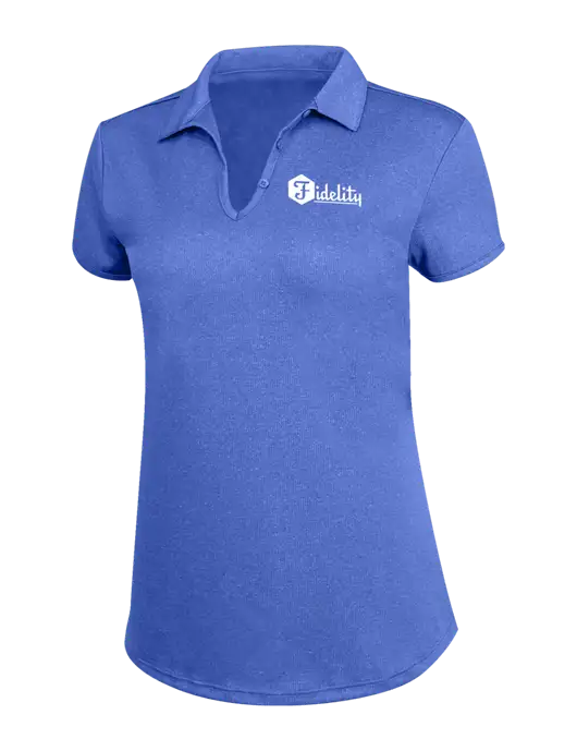Womens Light Royal Trace Heather Polo w/Fidelity Bank Logo