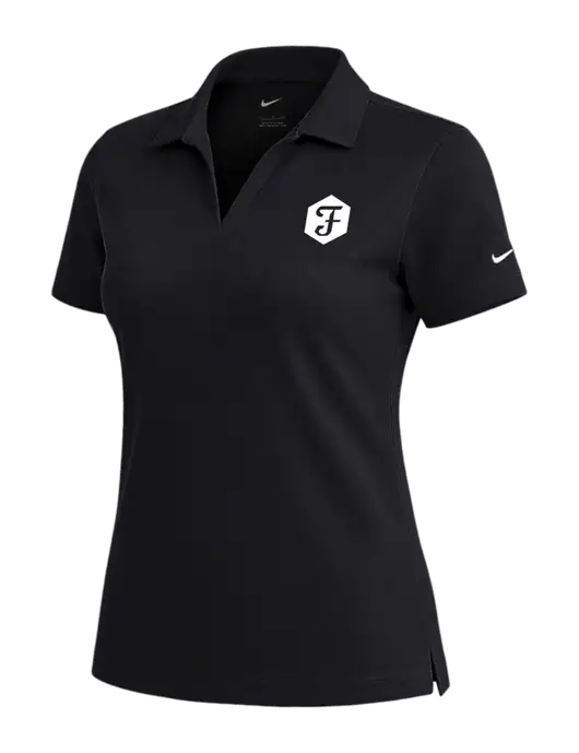 NIKE Black Womens Dri-Fit Micro Pique Polo w/Fidelity Bank Logo