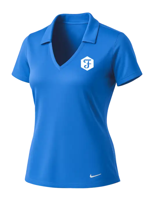 NIKE Carolina Blue Womens Dri-Fit Vertical Mesh Polo w/Fidelity Bank Logo