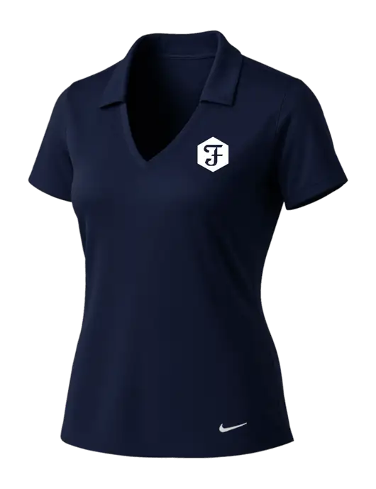NIKE Dark Navy Womens Dri-Fit Vertical Mesh Polo w/Fidelity Bank Logo