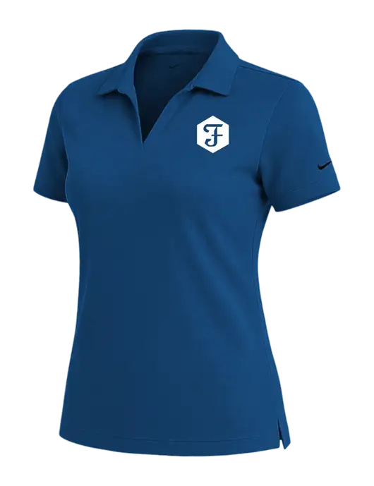 NIKE Dark Royal Womens Dri-Fit Micro Pique Polo w/Fidelity Bank Logo