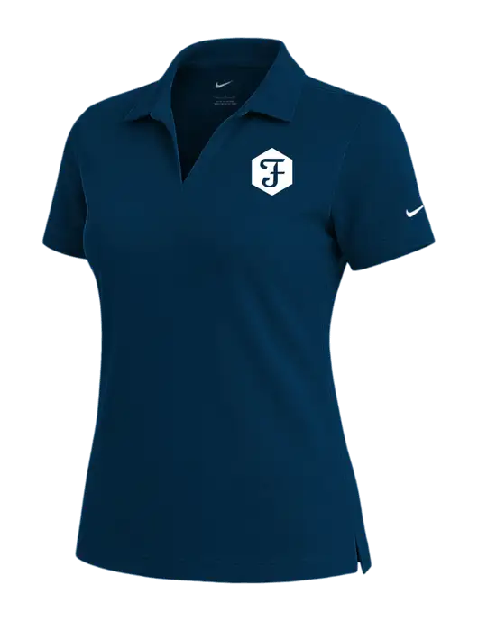 NIKE Navy Womens Dri-Fit Micro Pique Polo w/Fidelity Bank Logo