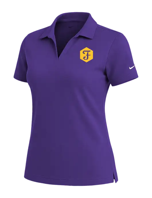NIKE Purple Womens Dri-Fit Micro Pique Polo w/Fidelity Bank Logo