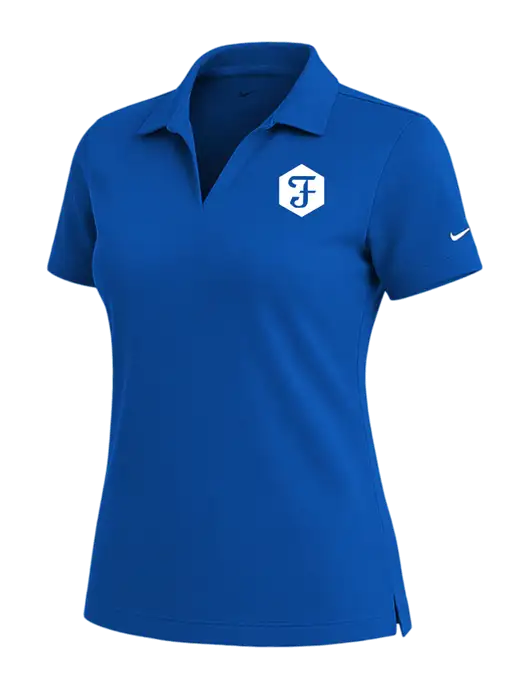 NIKE Royal Womens Dri-Fit Micro Pique Polo w/Fidelity Bank Logo