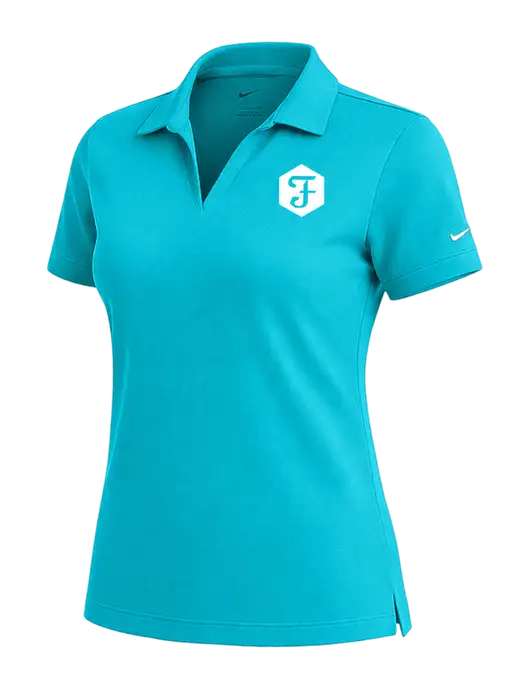NIKE Sapphire Blue Womens Dri-Fit Micro Pique Polo w/Fidelity Bank Logo