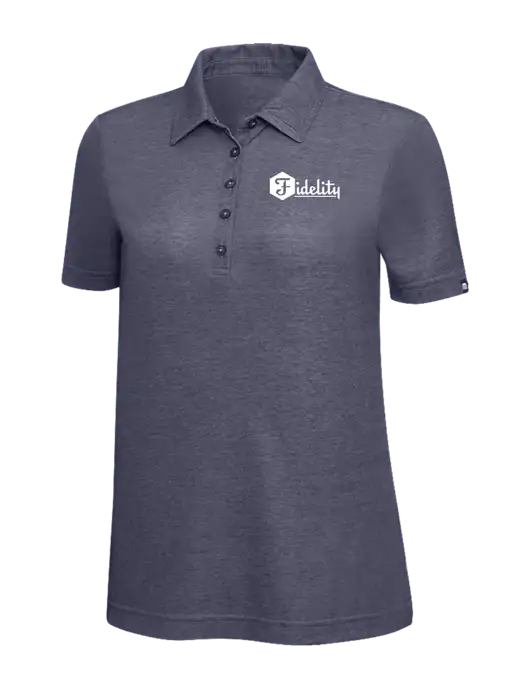 TravisMathew Navy Heather Womens Oceanside Polo w/Fidelity Bank Logo