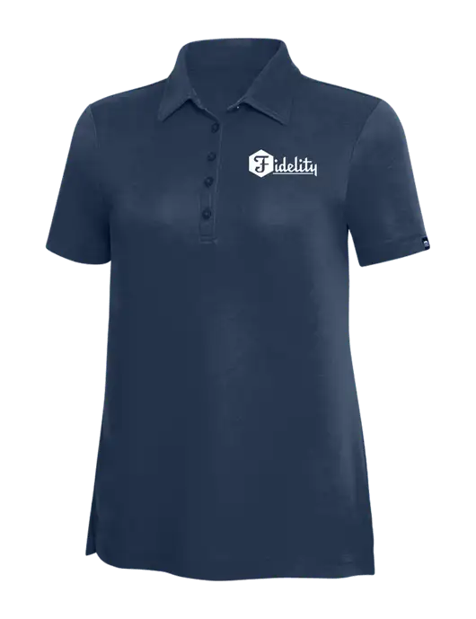 TravisMathew Navy Solid Womens Oceanside Polo w/Fidelity Bank Logo