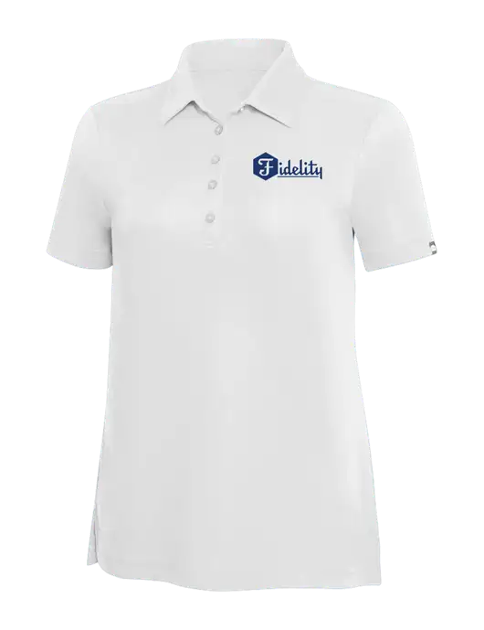 TravisMathew White Solid Womens Oceanside Polo w/Fidelity Bank Logo