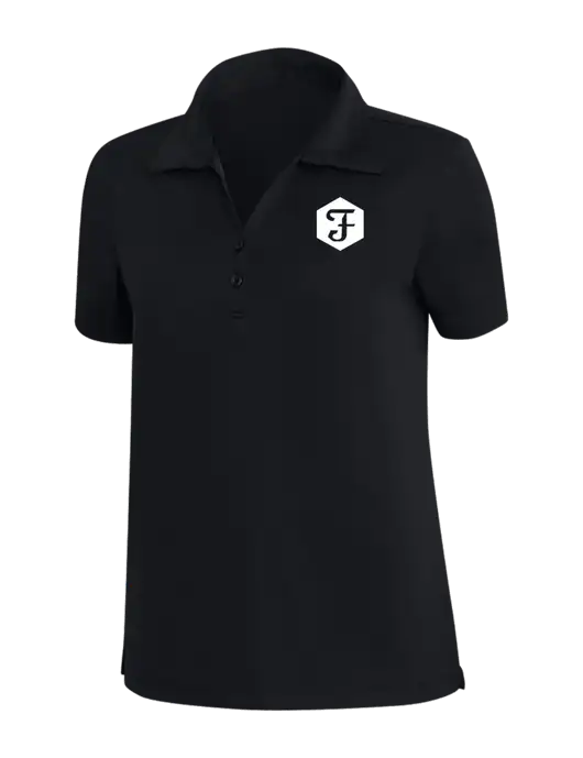 TravisMathew Black Womens Coto Performance Polo w/Fidelity Bank Logo