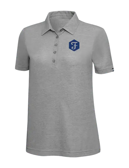 TravisMathew Grey Heather Womens Oceanside Polo w/F Icon Logo