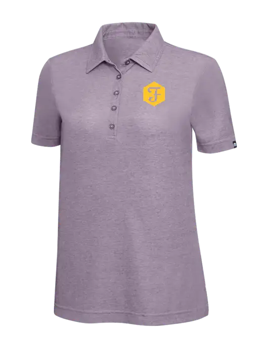 TravisMathew Light Purple Heather Womens Oceanside Polo w/Fidelity Bank Logo