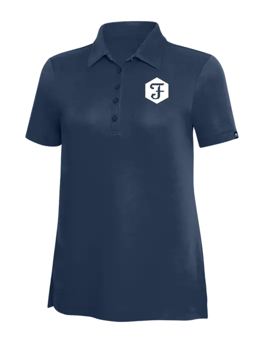 TravisMathew Navy Solid Womens Oceanside Polo w/Fidelity Bank Logo