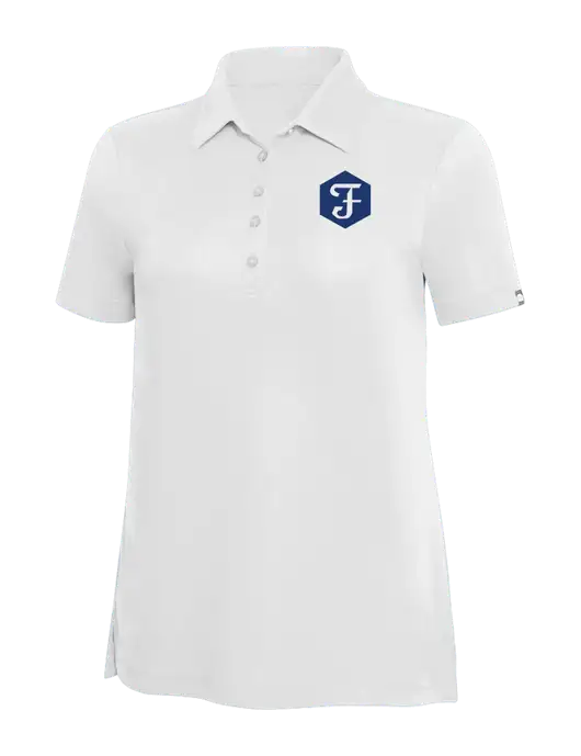 TravisMathew White Solid Womens Oceanside Polo w/F Icon Logo