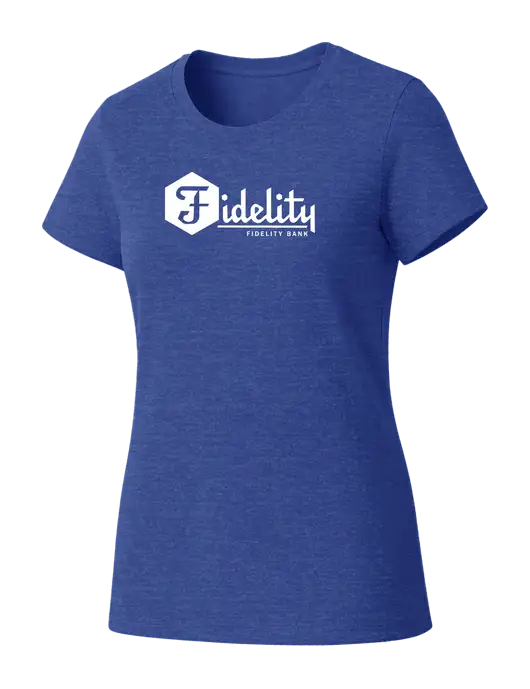 Womens Seriously Soft Royal Frost T-Shirt w/Fidelity Bank Logo