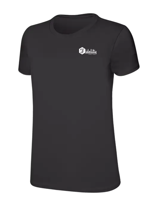Womens Ring Spun Charcoal 4.5 oz T-Shirt w/Fidelity Bank Logo