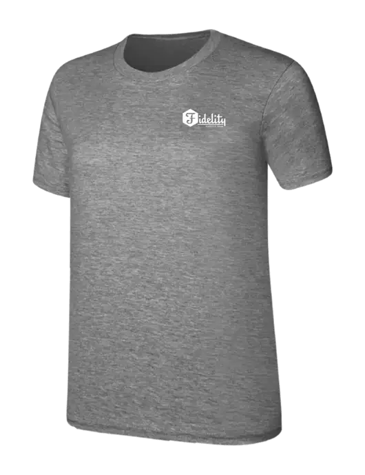 Womens Ring Spun Light Grey Heather 4.5 oz T-Shirt w/Fidelity Bank Logo