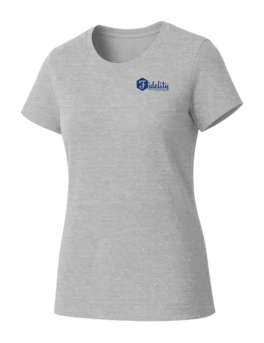 Womens Seriously Soft Light Heathered Grey T-Shirt w/Fidelity Bank Logo
