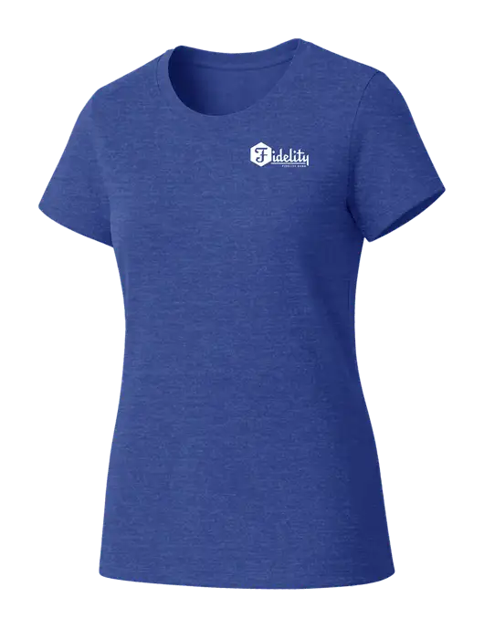 Womens Seriously Soft Royal Frost T-Shirt w/Fidelity Bank Logo