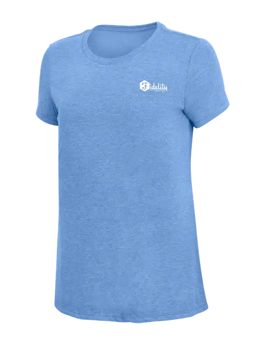Womens Simply Soft Maritime Frost 4.5oz Poly/Combed Ring Spun Cotton T-Shirt
 w/Fidelity Bank Logo