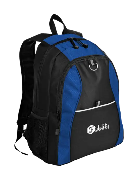 Honeycomb Twilight Blue/Black Backpack w/Fidelity Bank Logo