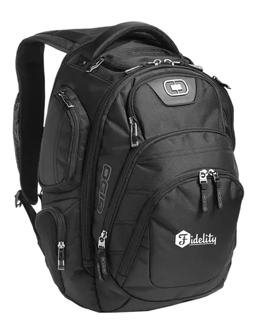OGIO Black Stratagem Laptop Backpack w/Fidelity Bank Logo
