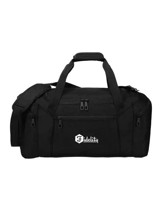 Slim & Lite Black Duffel    w/Fidelity Bank Logo