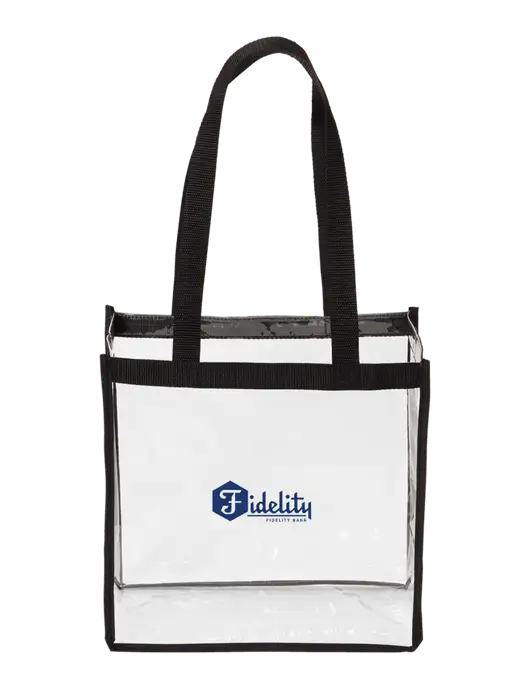 Clear Stadium Tote w/Fidelity Bank Logo